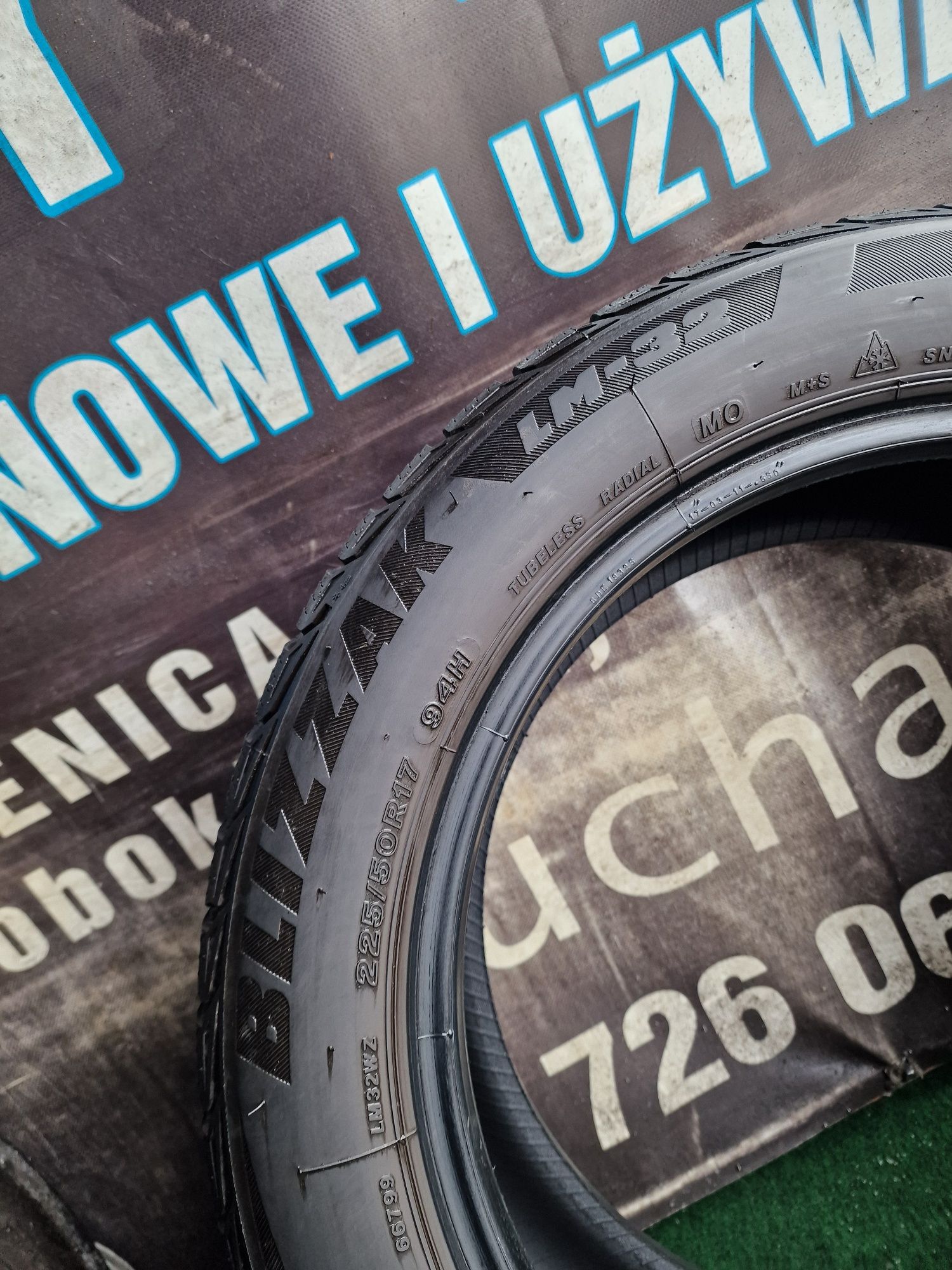 Opony zimowe 225/50/17 Bridgestone Komplet 8.3mm 2021rok jak Nowe