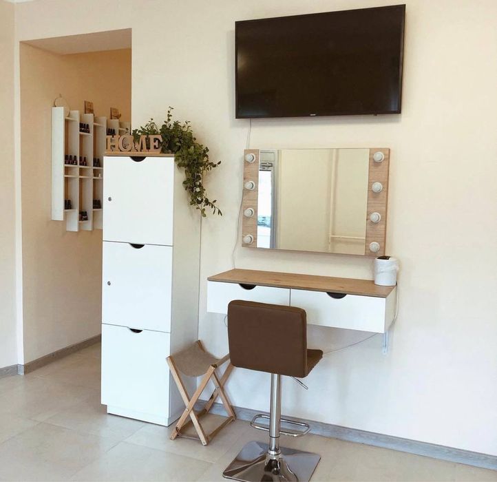 Дзеркало стіл для бровіста, барний стілець