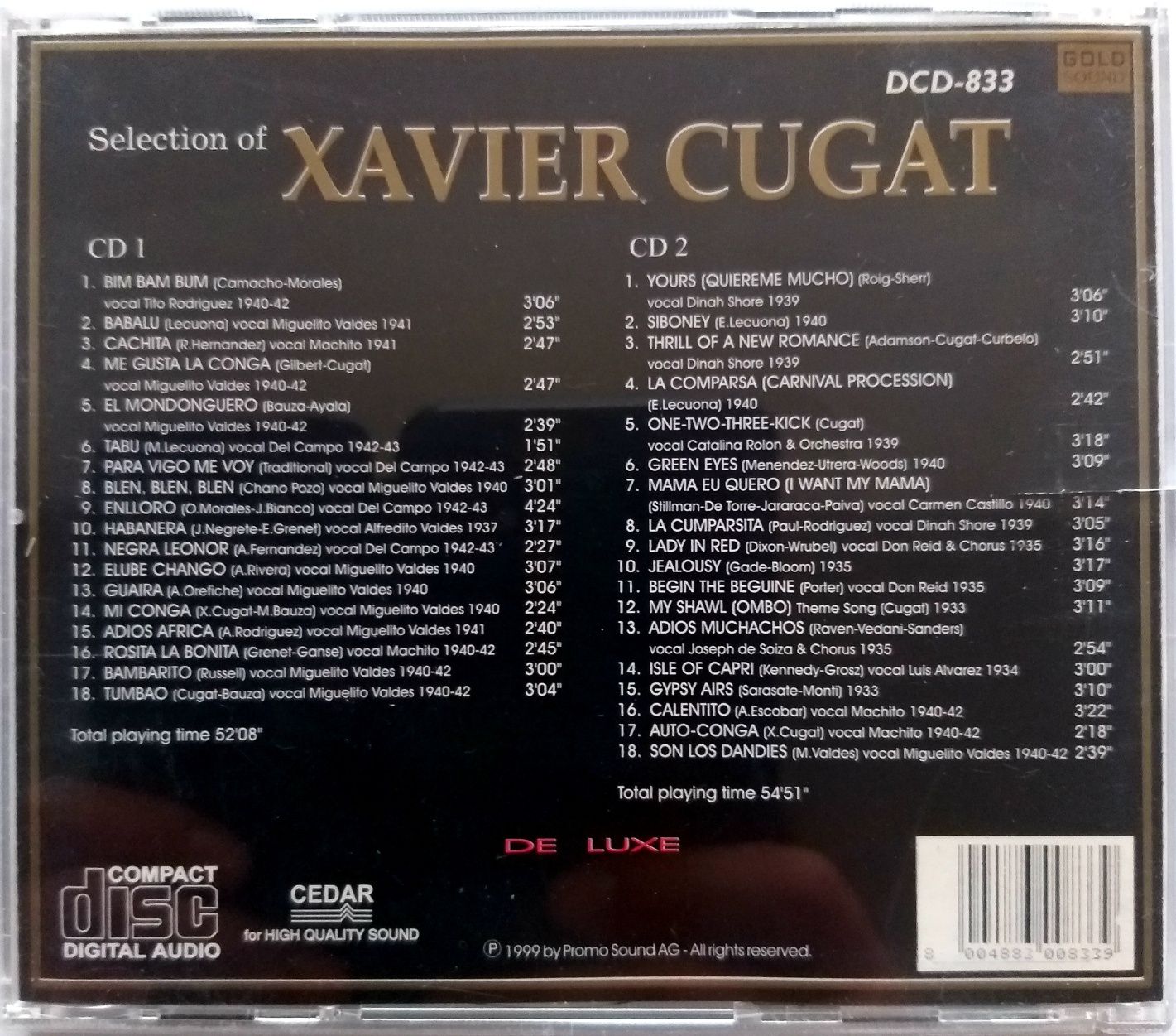 Xavier Cugat The Greatest Selection 2CD De Luxe 1999r