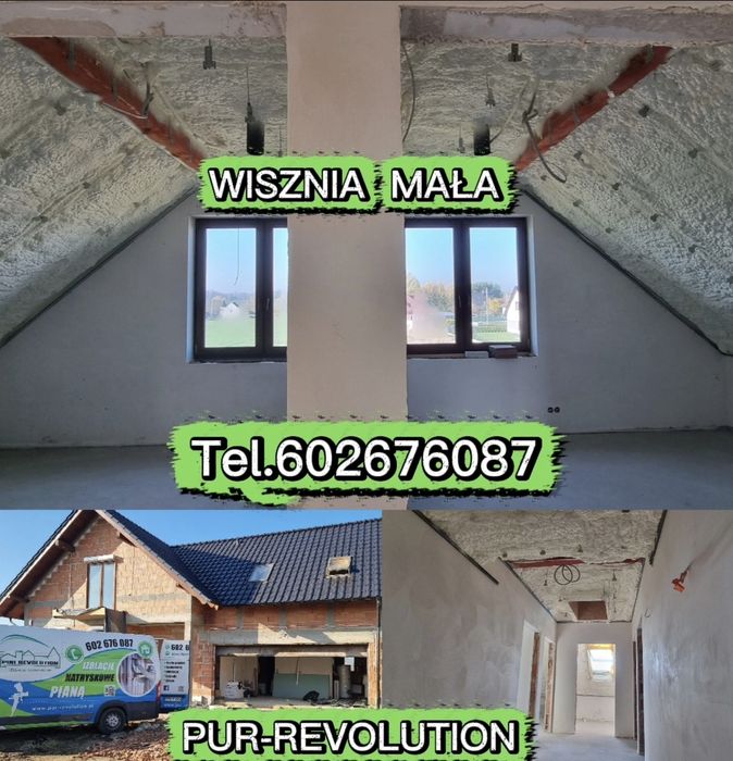 Izolacja pianą dachy stropy poddasza ocieplanie piana PUR