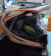 Capacete Motocross Supermotard CGM 602G Assen Rosso Metal