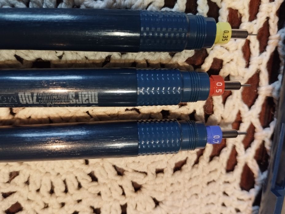 Rapidografy kreślarskie Staedtler nowe plus dodatkowe końcowki