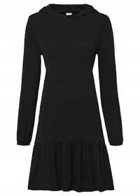 B.P.C czarna sukienka z kapturem ^32/34