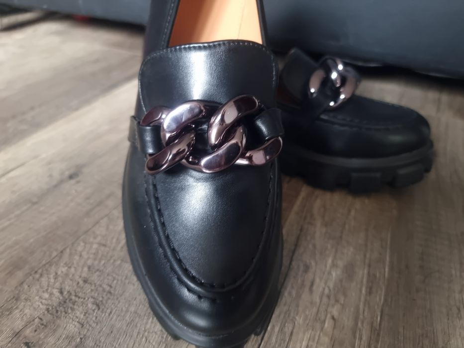 Mokasyny buty czarne 41 26.5 NOWE