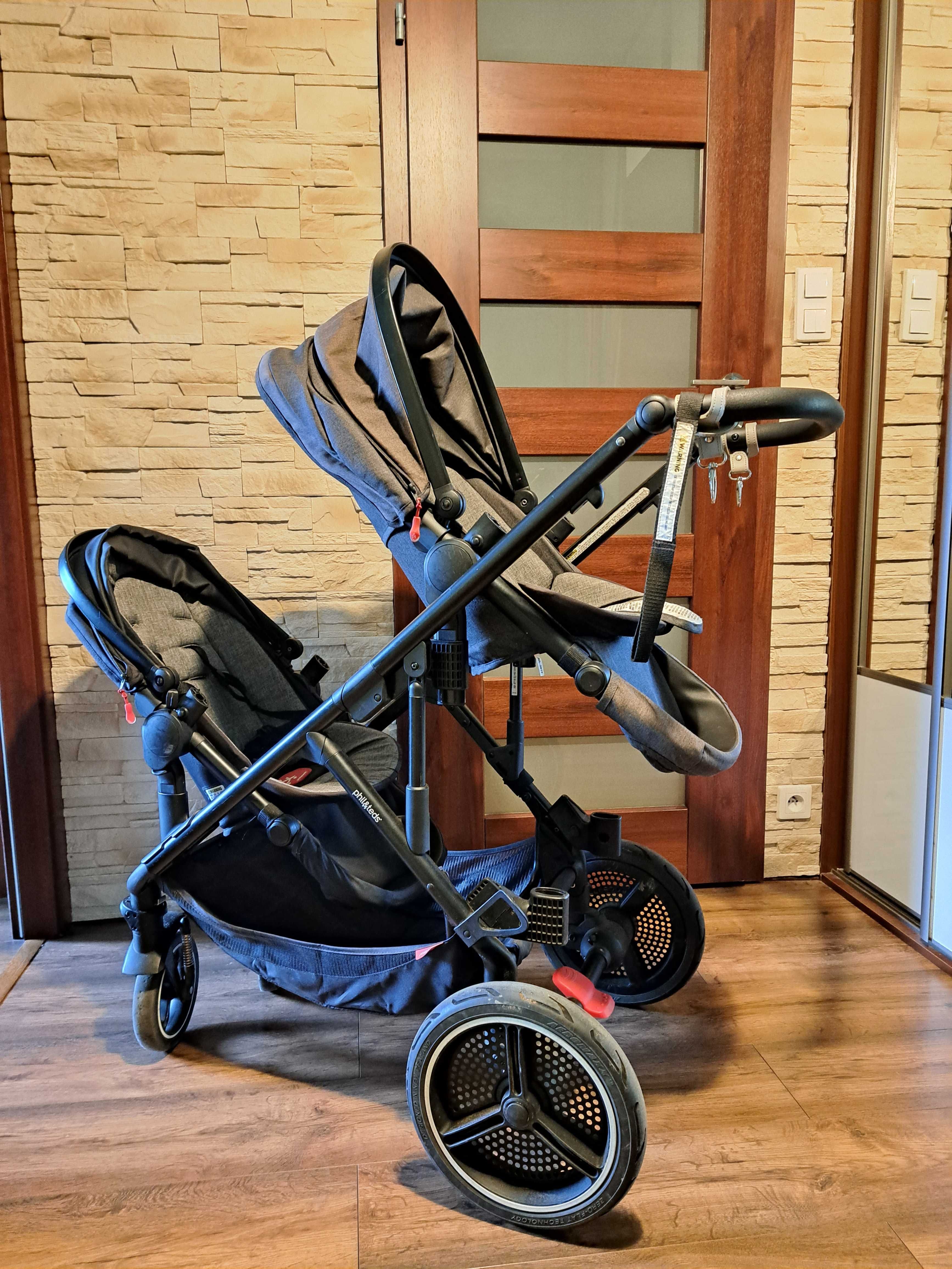 Wózek phil &teds Voyager blizniaczy dziecko rok po roku