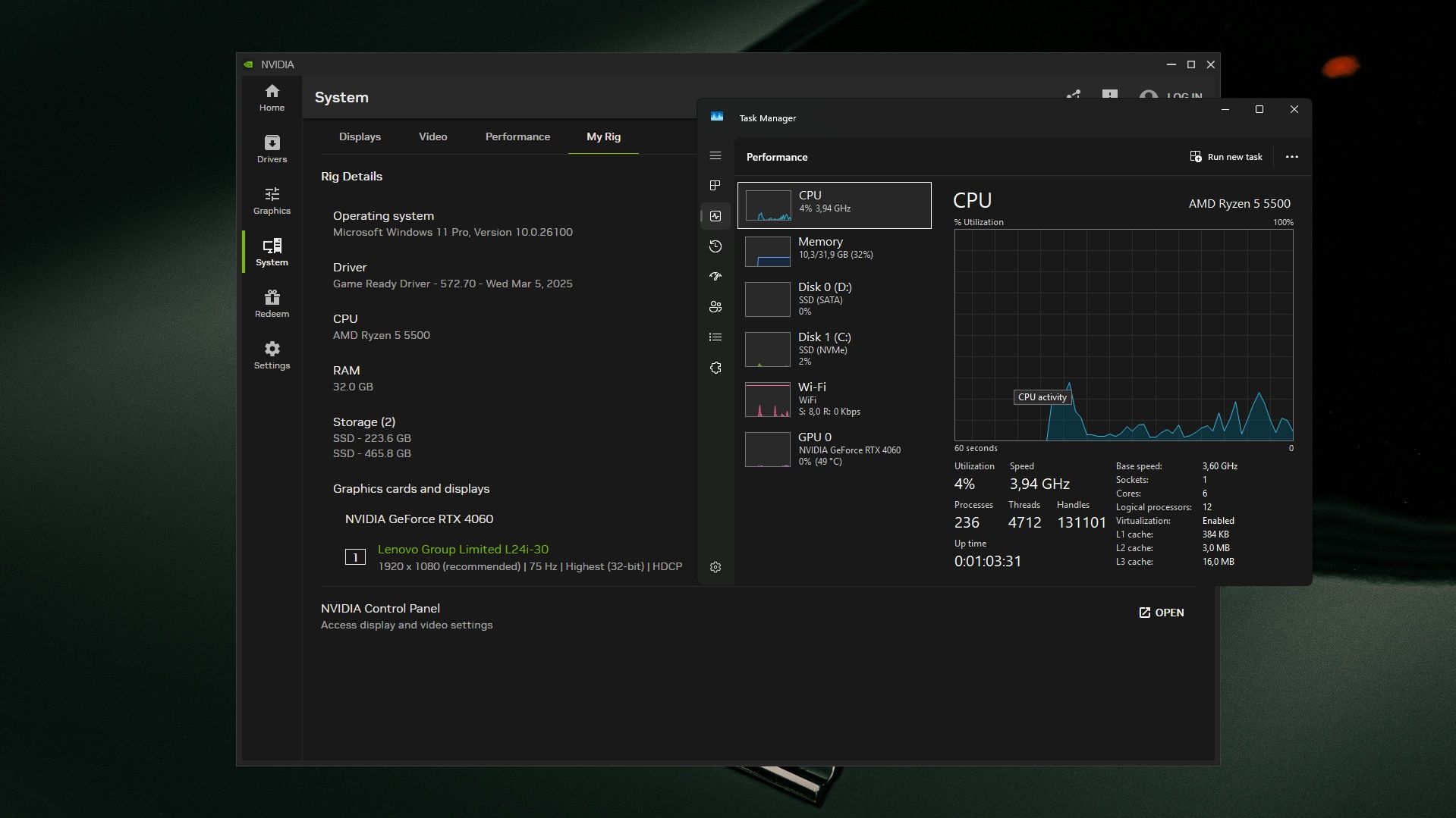 PC Gamer RTX 32Ram