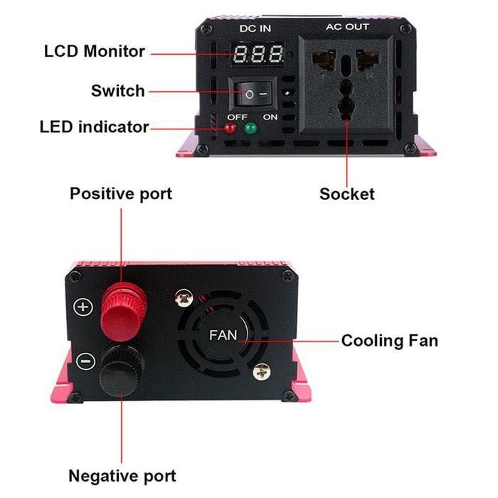 Inversor - Conversor 1100W/2200W * [Onda Pura] * [12V - 220V]