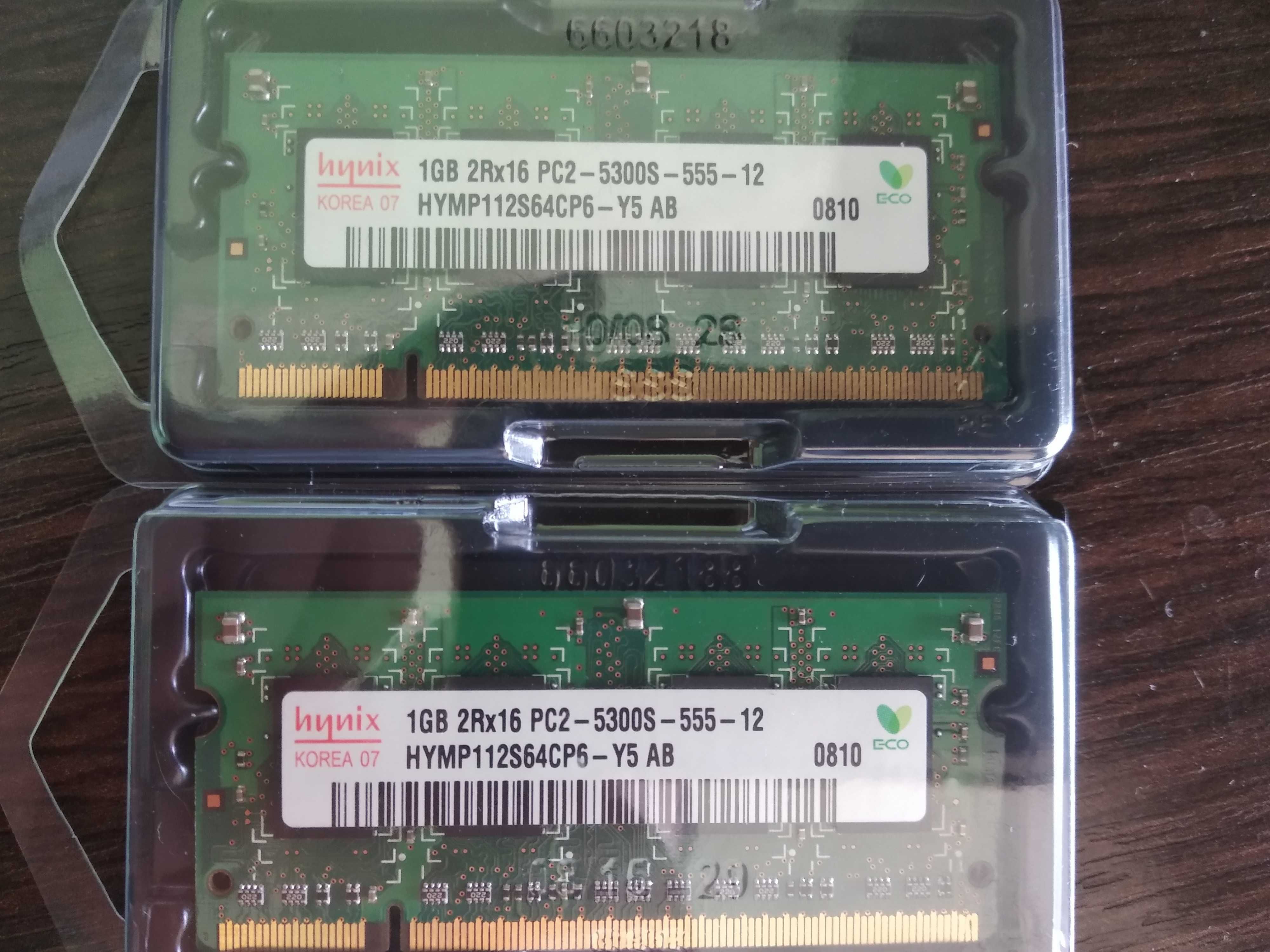 Оперативна память для ноутбука DDR2 2gb(дві планки по 1гб)