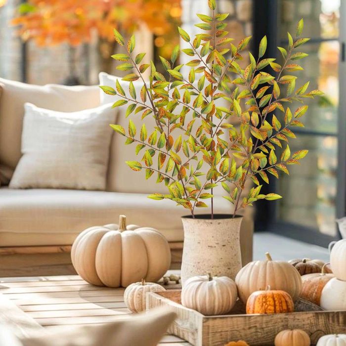 Nowa gałązka / jesienna / ozdoba / liście / sztuczne / 3szt / A2373-a!