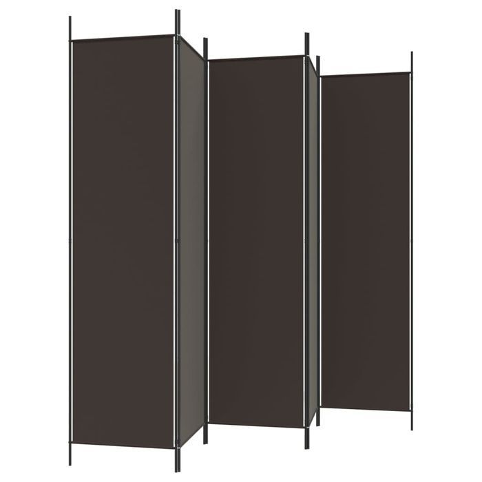 Parawan 5-panelowy Vidaxl, Brązowy, 250x200 cm