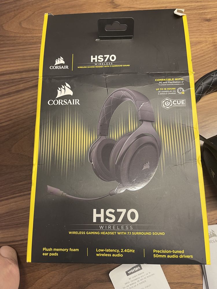 Headset Corsair HS70 wireless 7.1