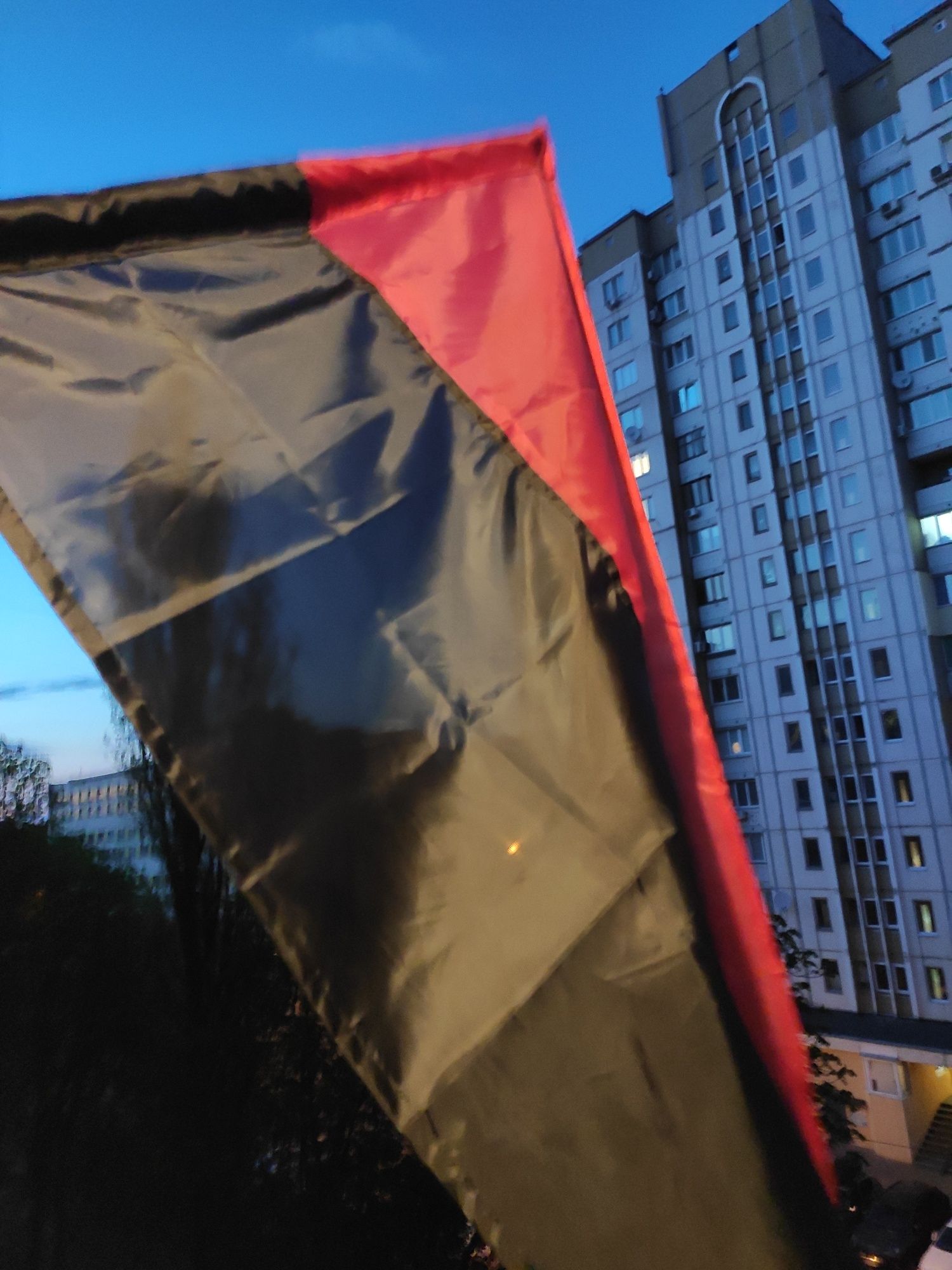 Прапор УПА Габардин Атлас Нейлон стяг  флаг Упа 90*140 см.