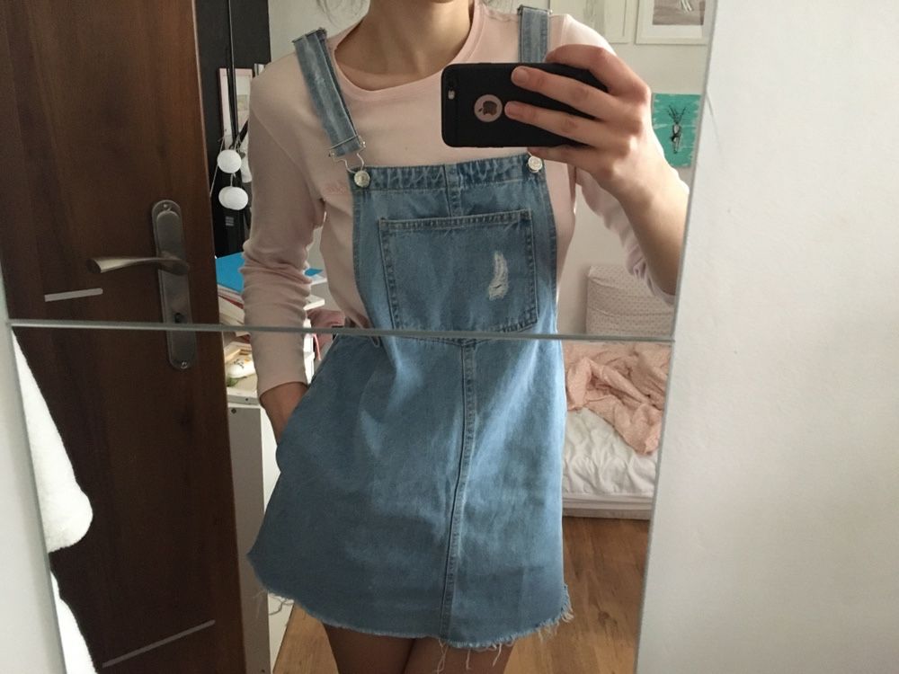 Sukienka jeans ogrodniczki ogrodniczka Pull&bear M