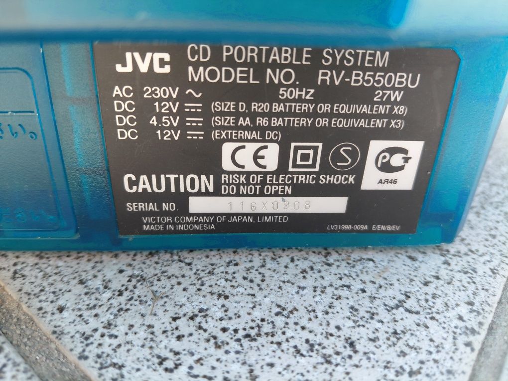 Магнитола JVC cd portable system