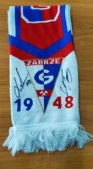 Szalik kibicowski Górnik Zabrze z autografami