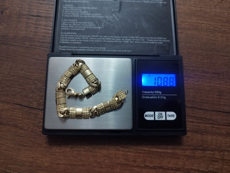 Piękna Nowa złota bransoletka 585 14k 10.88gr 18cm unikat!!