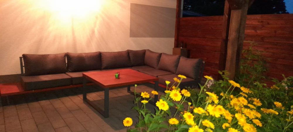 Zestaw wypoczynkowy meble ogrodowe narożnik ogrodowy loft