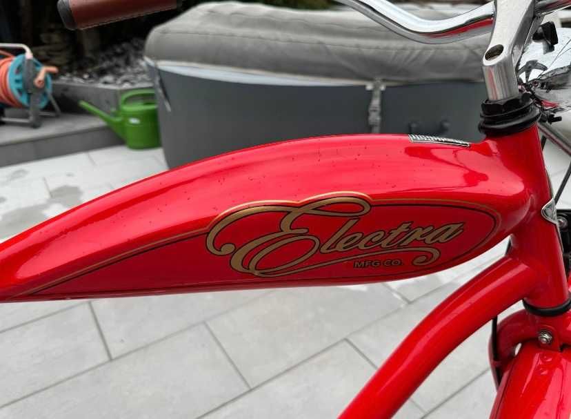 GDAŃSK ROWER ELECTRA INDY 3i USA Cruiser Miejski Stylowy Czerwony