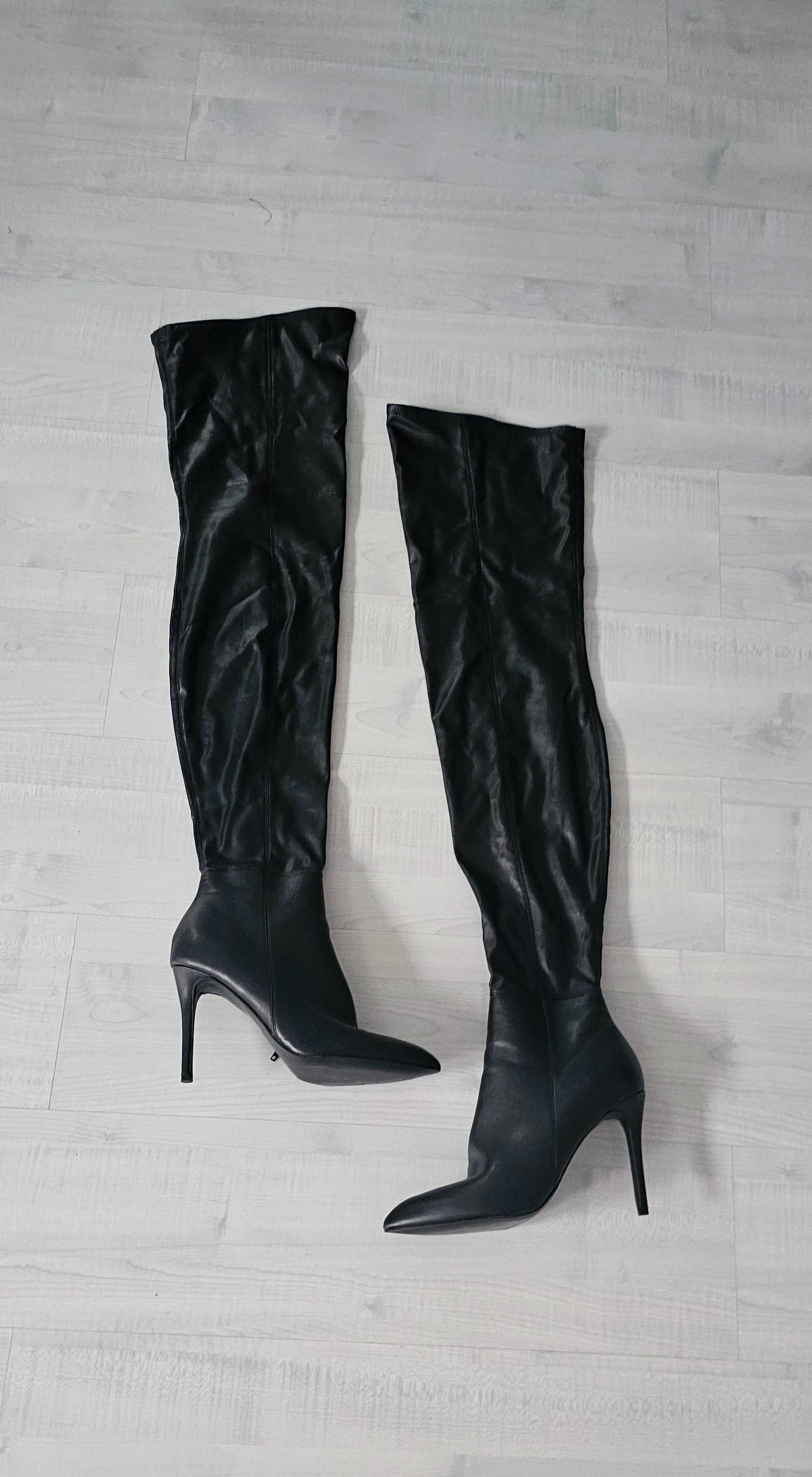 Steve Madden muszkieterki długie czarne roz 41