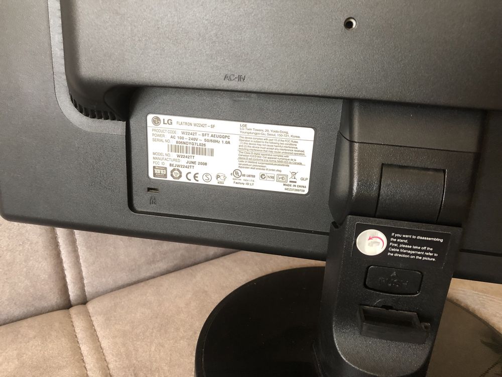 Монітор 22" LG Electronics W2242T-SF під ремонт