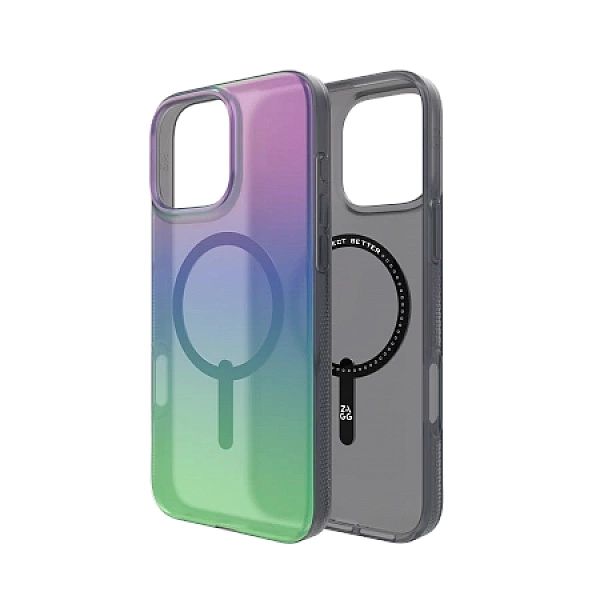 Etui ZAGG Milan Snap z MagSafe do iPhone 16 Pro Max - zielono-fioletow
