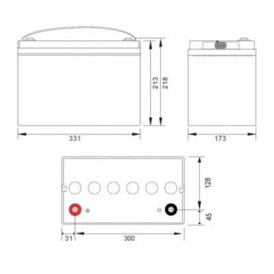 Акумулятор для ДБЖ Volt Polska VPRO 100 Ah 12V AGM VRLA (6AKUAGM100)