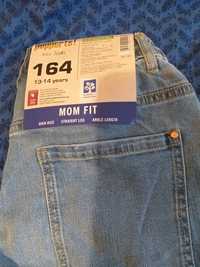Jeansy mom fit 164 cm