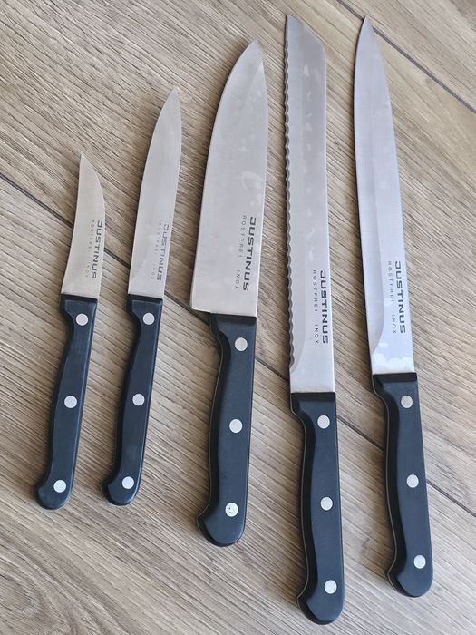 ZESTAW noże kuchenne JUSTINUS Stal Nierdzewna INOX w bloku