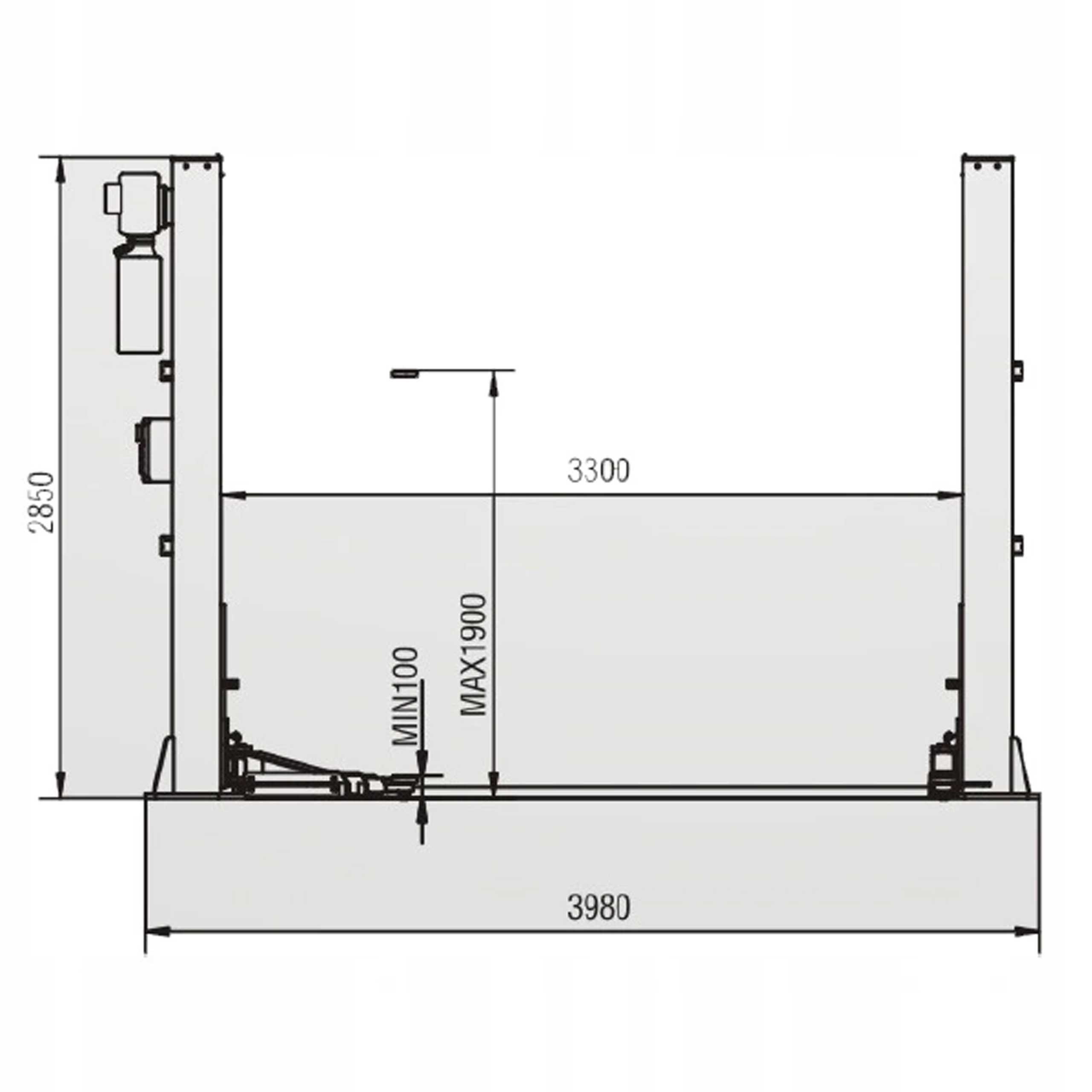 PODNOŚNIK dwukolumnowy NORTEC PD5500 hydrauliczny