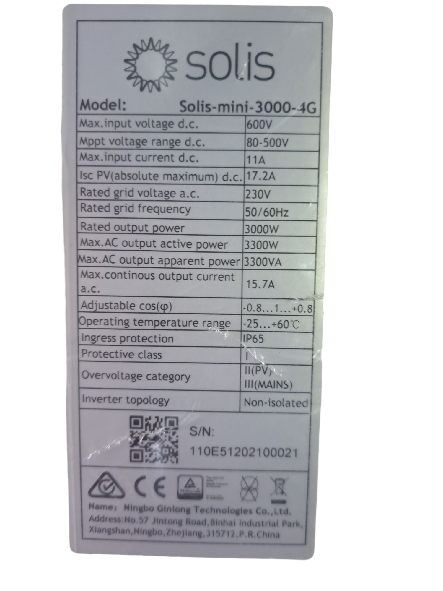 Inwerter Jednofazowy Solis 3KW Solis-Mini-3000-4G