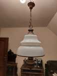 Lampa mosiężna szklany klosz