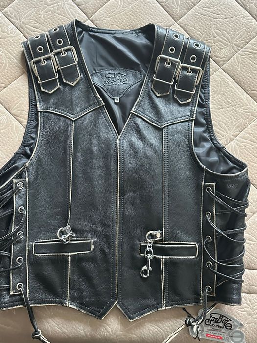 Kamizelka motocyklowa skórzana TARBOR