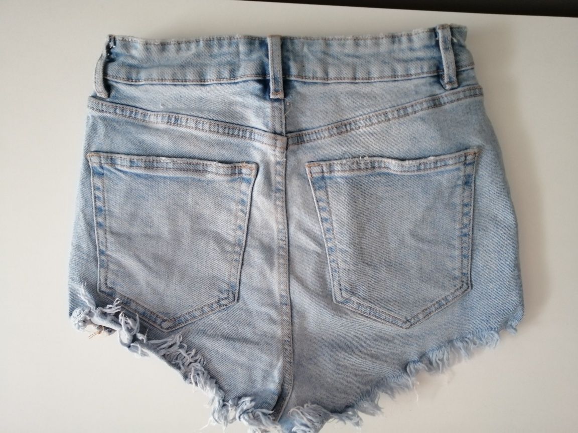 Spodenki szorty jeans jeansowe niebieskie 36 zara