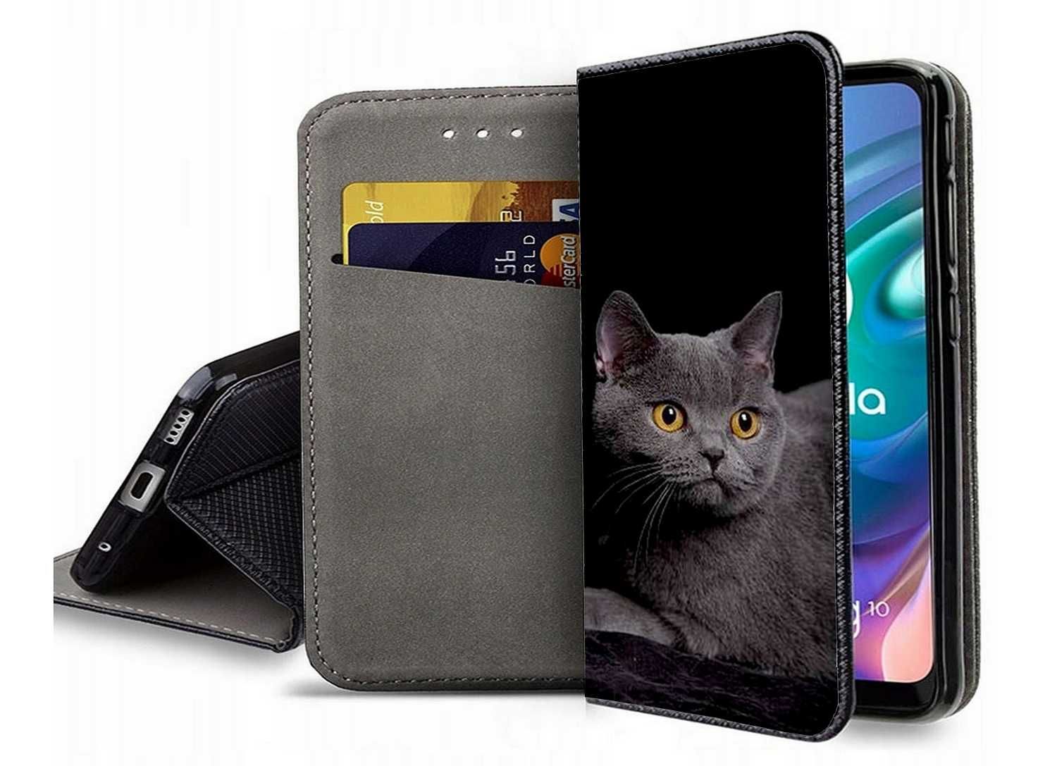 Etui zamykane na telefon kot Brytyjski iPhone Samsung Huawei Xiaomi