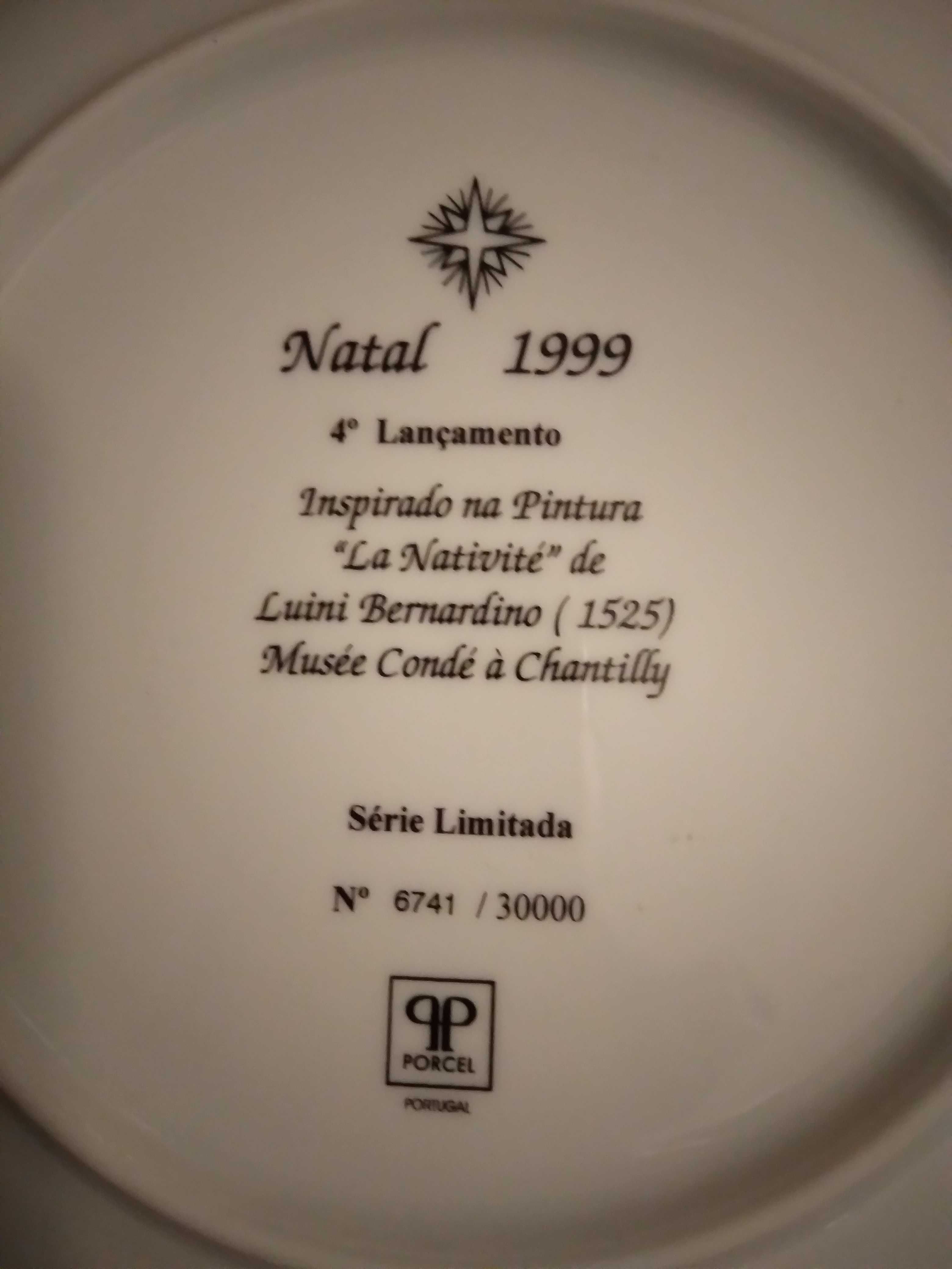 Prato de Natal de colecção PORCEL ano 1999