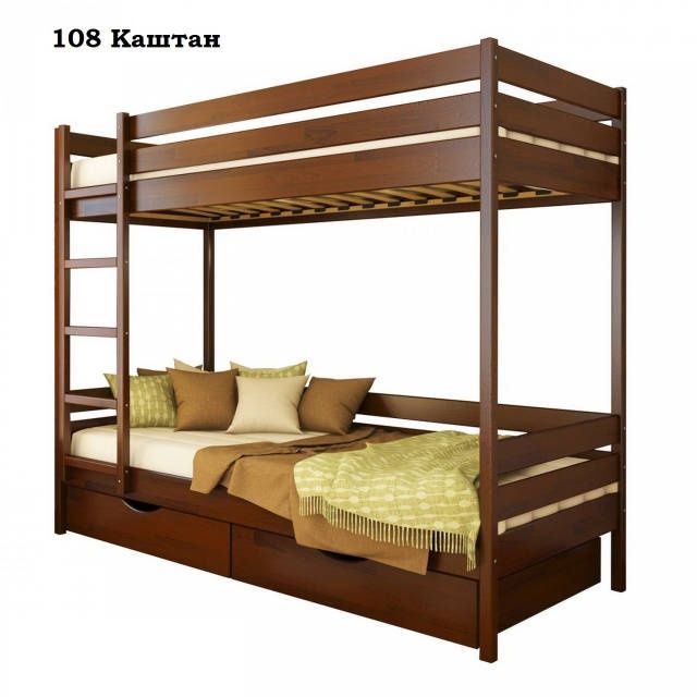 Продам двухъярусную кровать орех