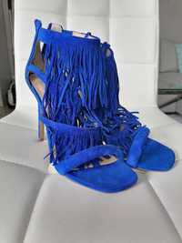 Niebieskie kobaltowe sandały z frędzlami Steve Madden r. 38