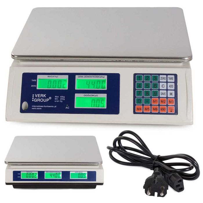 Elektroniczna waga magazynowa sklepowa LCD 40kg/5g przemysłowa