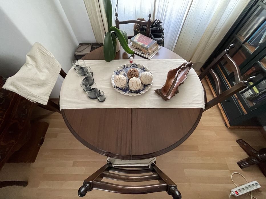 Conjunto Mesa Madeira Extensivel + 4 Cadeiras