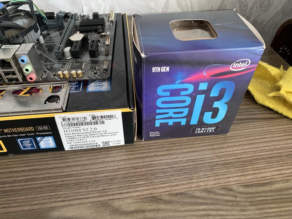 Комплект gigabyte h310m s2 2.0 + процесор Intel Core i3-9100F