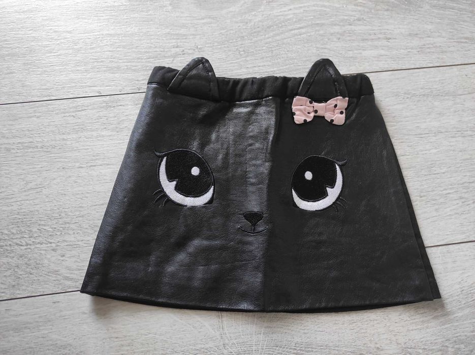 Czarna skórkowa spódniczka dziewczęca H&M r 92