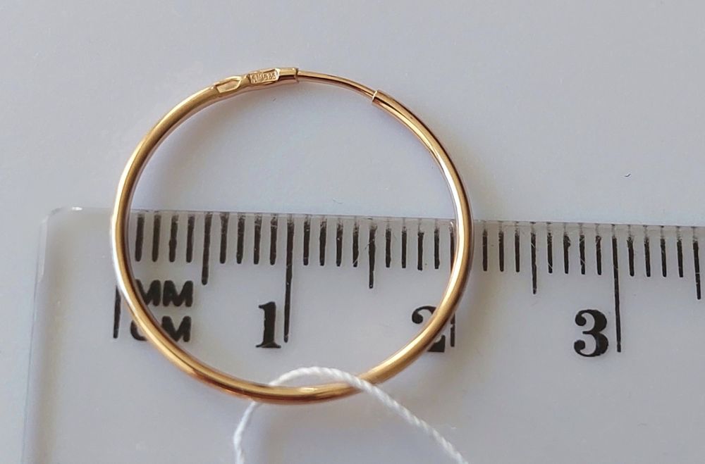Золоті сережки - кільця (конго) 2 см  585 проба нові