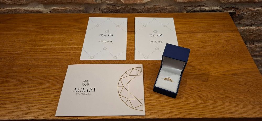 Pierścionek zaręczynowy 0,19 CT, złoto 585, r.13, Aclari Diamonds