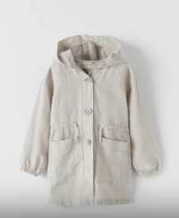 Льняне пальто з капюшоном Zara 122