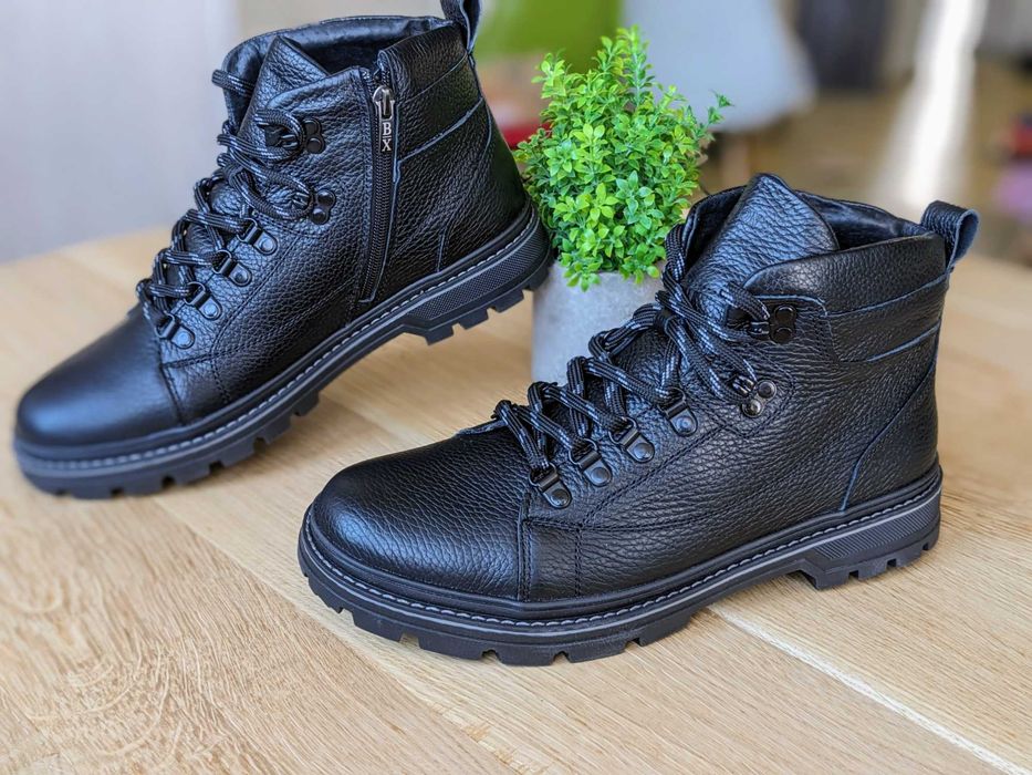 Фірмові зимові чоловічі черевики шкіра Ботинки зимние мужские кожаные