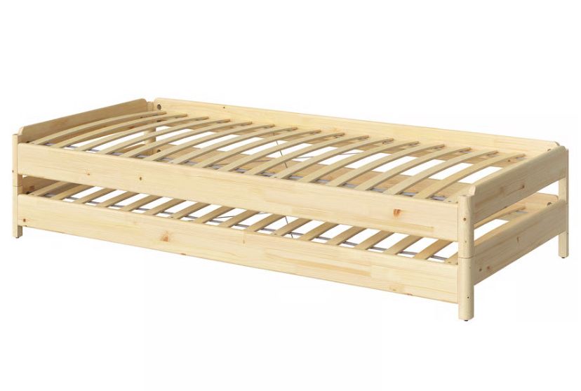 Cama empilhável, pinho, 80x200 cm (2 unidades)