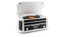 Gramofon drewniany Wieża stereo Retro CD/BT/FM  Biała Auna   G-558