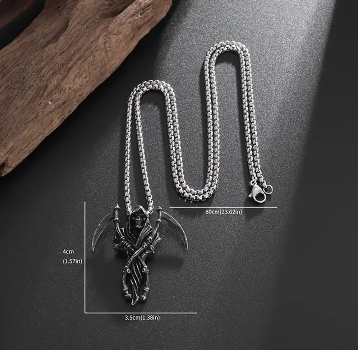 Новий стильний кулон «похмурий жнець» із двома косами, кулон смерть