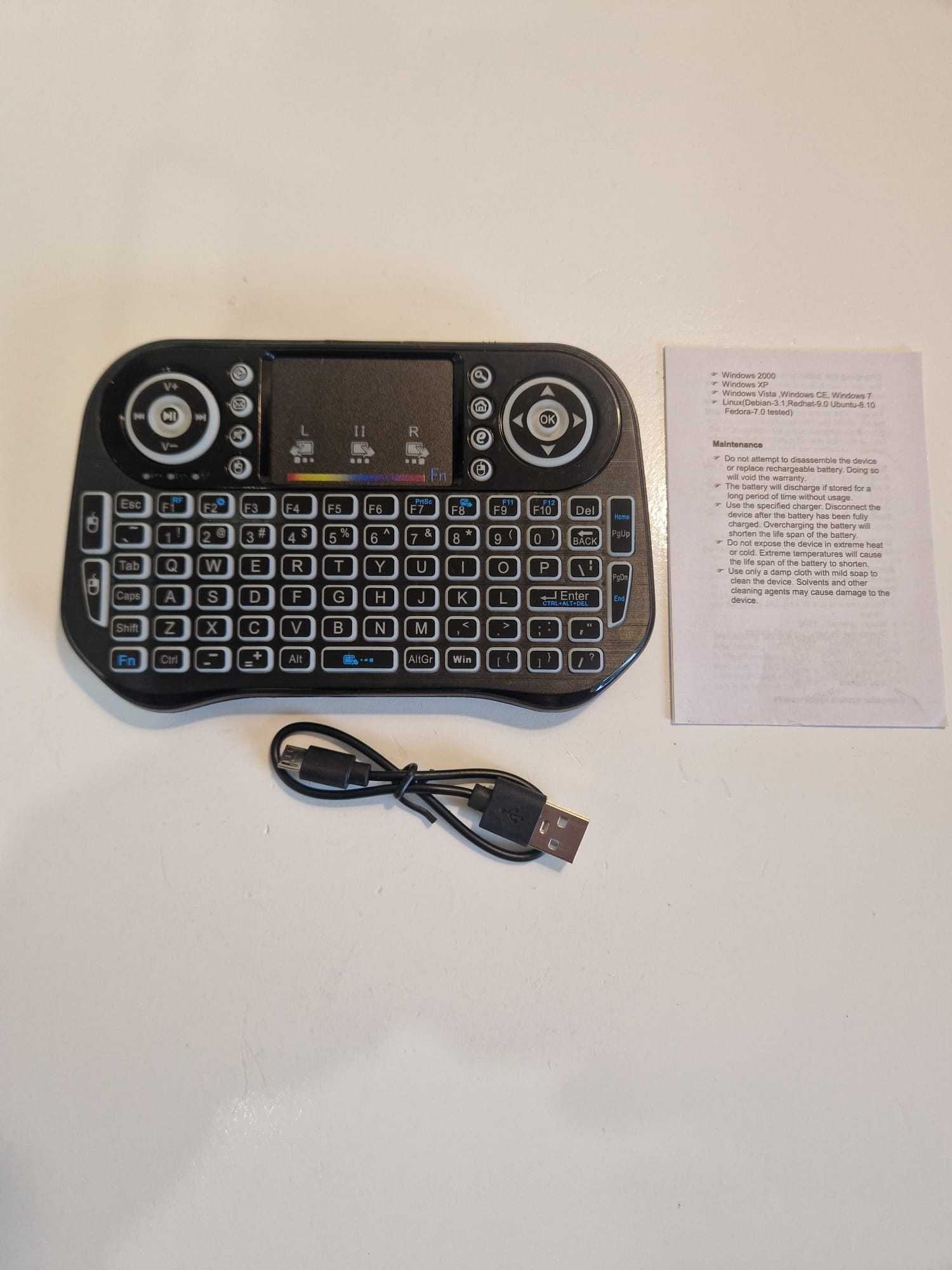 Bezprzewodowa mini klawiatura Bluetooth 2.4G - podświetlana