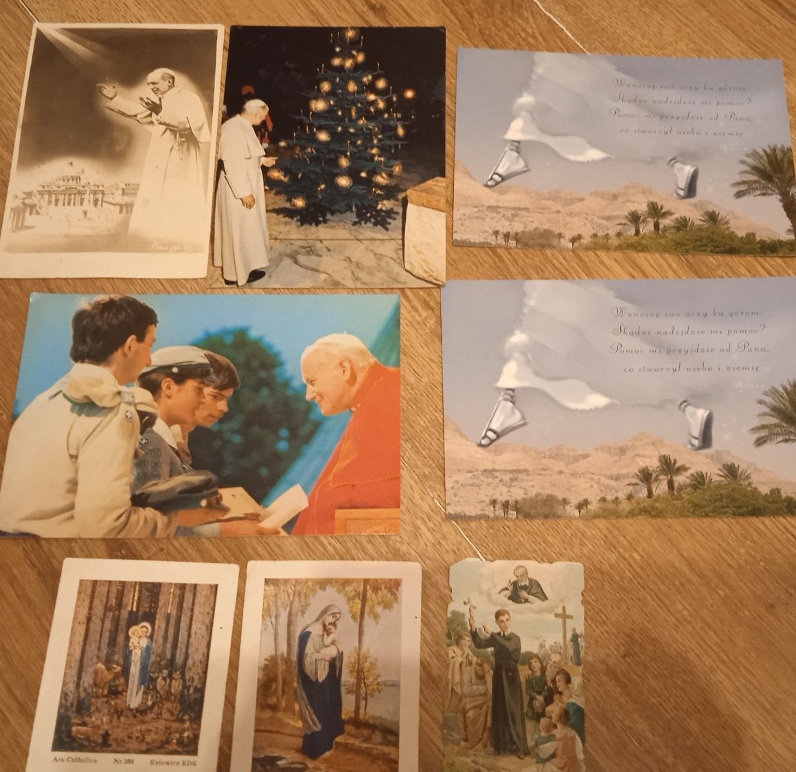 Pocztówka z błogosławieństwem papieża, obrazki kolęda 1944, 1947, inne